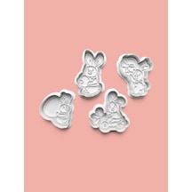 Tavşan Figürü Kurabiye Kalıbı Ve Şeker Hamuru Kalıbı 4'lü Set 0295-set