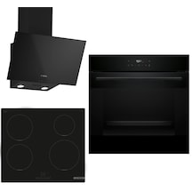 Bosch HJG852YB0T - PUE611BB5E - DWK63PJ60T İndüksiyon Ocaklı Siyah 3 Lü Ankastre Set 638
