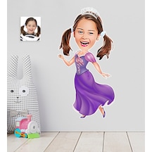 Kişiye Özel Kız Çocuk Prenses Karikatürlü Duvar Sticker 50X70CM N11.320