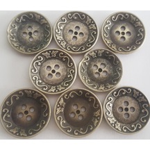 8 Adet 2.4 Cm. Metal Desenli Düğme