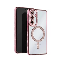 Samsung Samsung Uyumlu Galaxy A56 Joke Simli Magneticsafe Kılıf - Pembe