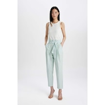 DeFacto Gabardin Kumaş Pantolon Paperbag Cepli Yüksek Bel Kısa Paça Bilek Boy C7534AX24SMGN1114