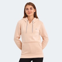 Slazenger KESHIAN IN Kadın Kapüşonlu Cepli Bej Sweatshirt