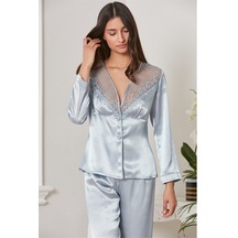 Pierre Cardin 6'lı Kaplı Gecelik Sabahlık Set 6425 Mist Renk 001