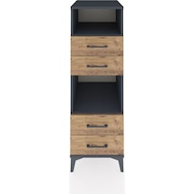 Kronos Dolap 2 Raflı 4 Çekmeceli 44x59x134 Antrasit-çam Antrasit