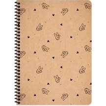 Keskin Color 20x28 Cm Çizgisiz Telli 80 Yaprak Defter Kraft Kapak Beyaz Kağıt 1