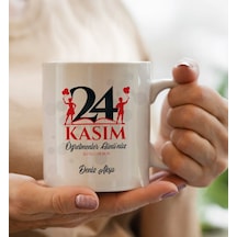 Bk Gift Kişiye Özel Öğretmenler Günü Tasarımlı Beyaz Kupa Bardak - 11, Öğretmene Hediye, Öğretmenler Günü Bitmeyencom27714 Bk Gift