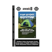 Outdoor Kolay Kurulumlu Pratik Kamp Çadırı 8 Kişilik 220x300x170 Keşif Malzemesi Macera Ekipmanı Çok Renkli
