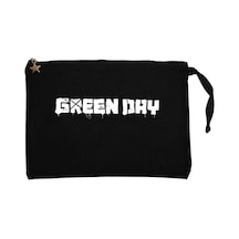 Green Day Text Siyah Clutch Astarlı Cüzdan / El Çantası