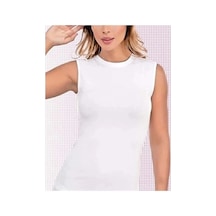 Angbutik Imer 1263 Kolsuz Sıfır Yaka T-shirt beyaz
