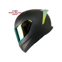 Mts M-801 Gold Camlı Güneş Vizörlü Kask Mat Siyah