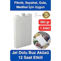 12 Saat Süreli 560 Gr Jel Dolu Buz Aküsü Plastik Soğuk Zincir Gıda Yiyecek Uzun Süre Koruma 1 Adet Çok Renkli