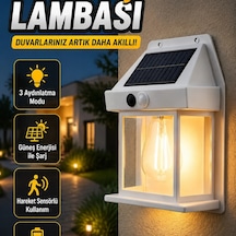 Üç Modlu Güneş Enerjili Duvar Lambası 1800mah Hareket Sensörlü Dış Mekan Aydınlatma