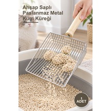 1 Adet Ahşap Saplı Paslanmaz Metal Kum Küreği