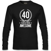 Awesome 40 Years Siyah Erkek Sweatshirt