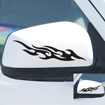 Yan Aynalar Için Alev Desenli Sticker Yapıştırma