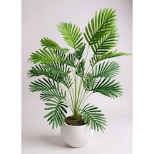 Yapay Ağaç 23 Yaprak Palmiye Ağacı Beyaz Küre Saksıda 90 60cm