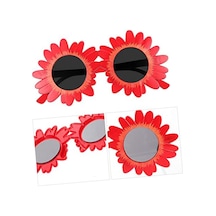 Kırmızı Renk Papatya Şekilli Parti Gözlüğü 18x10 Cm