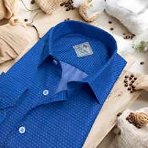 Pamuklu Oxford Uzun Kollu Unisex Gömlek Regular Kalıp -9486 Mavi