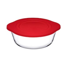 Paşabahçe Borcam 59123 Yuvarlak Silikon Kapaklı Fırın Kabı  1450 CC Şeffaf