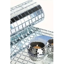 Kare Silver Cam Mozaik Fayans Çıkartmaları Kendinden Yapışkanlı Aynalı, Pra-13113458-7030