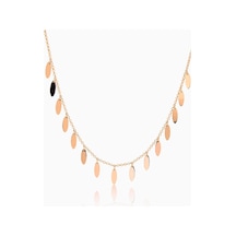 Kuyumcudukkani Zincirli"oval Pırpır Pul Sallantılı"figürlü Kolye-37105-r Rose Gold