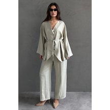 Madmext Ada Çayı V Yaka Düğmeli Kuşaklı İkili Modal Kadın Takım Mg2619 Ada Çayı Madmext Ada Çayı V Yaka Düğmeli Kuşaklı İkili Modal Kadın Takım Mg2619 Ada Çayı