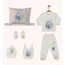 Pia Baby Gl 1939-08 İsme Özel Yastık Zıbın Set Krem