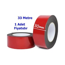 Çift Taraflı Bant Kırmızı 30mm X 33 Metre