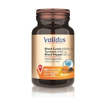 Validus Black Cumin 2600 Mg + Turmeric 600 Mg + Black Pepper 10 Mg 120 Kapsül