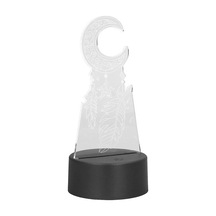 Goldenqian 3d Işık, Ay Rüzgar Çanı Akrilik Dokunmatik Anahtar Led Gece Lambası Usb Powered 7 Renk Çevre Dostu Düğün Için Yatak Odası Için Jdısıp Siyah