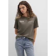 Mavi - Mavi Jeans Baskılı Yeşil Tişört 1613487-71550 Yeşil
