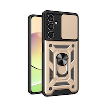 Samsung Galaxy Uyumlu A05 Kılıf Pars Lens Yüzüklü Silikon - Gold Bz8683140657598