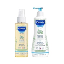 Mustela Bebek Bakım Masaj Yağı 100 ML + Gentle Cleansing Gel Yenidoğan Şampuan
