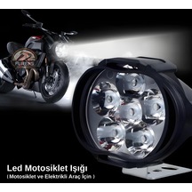 9 Led Motosiklet Farları Parlak Beyaz Işık 15000 Lümen 1 Adet Led Scooter Spot Işığı Motosiklet Sts Oto Aksesuar