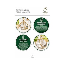 Evonıta Dekoratif Cam Küreli Yapraklı Halka Biblo Altın Renk Kristal Tabanlı Sallanan Küre Masa Üstü Salon Dekoru