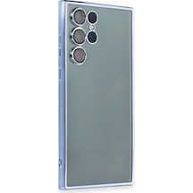 Ilkeshop Newface Samsung Galaxy Uyumlu S22 Ultra Kılıf Razer Lensli Silikon - Açık Mavi