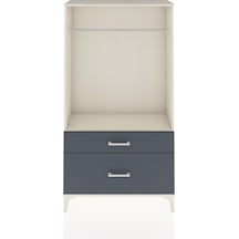 Arges Dolap Tek Raflı 2 Çekmeceli Tek Askılı 88x30x163 Aytaşı-antrasit Aytası