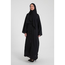 Şakika Kadın Jawhara Abaya Ferace & Şal - Standart Beden & Farklı Boy Siyah