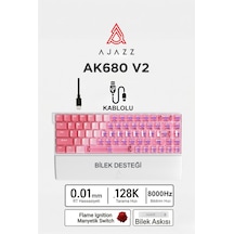 Ak680v2 Manyetik Switch Rapid Trigger 8000hz Klavye-128k Scan Rate-bilek Askısı