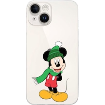 Apple Uyumlu iPhone 14 Kamera Korumalı Kapakmickey Mouse Tasarımlı Şeffafkılıf Şeffaf
