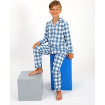Vitmo Erkek Çocuk Uzun Kollu Pamuklu Düğmeli Pijama Takımı Vita Yeşil