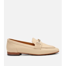 Hotiç Kadın Deri Bej Tokalı Klasik Loafer