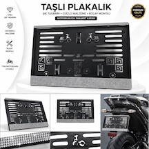 Kristal Parlak Taşlı Motor Plakası Işıltılı Renk Tüm Motorsikletlerle Uyumlu