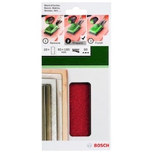 Bosch - Titreşimli Zımpara Kağıdı 10'Lu. 93 X 185 Mm 80 Kum 8 Del 2609256A82