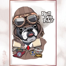 Bulldog Pilot - Sevimli Ve Karizmatik Vintage Pvc Tablo