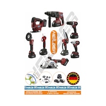 Böhrer Alman 4 Akü 2 Şarj Cihazı V598 Profesyonel 8 Makine Kombo Set + Kırmızı Çanta