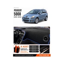 Peugeot 5008 Ekransız 2010-2014 Uyumlu Torpido Örtüsü, Torpido Kılıfı - Siyah-mavi - Pe016