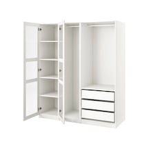 Ikea Beyaz Şık Kapaklı Gardırop Beyaz-cam