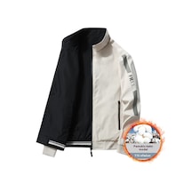 Edwardest Çift Taraflı Erkek Kalın Kışlık Günlük Pamuklu Ceket Haki